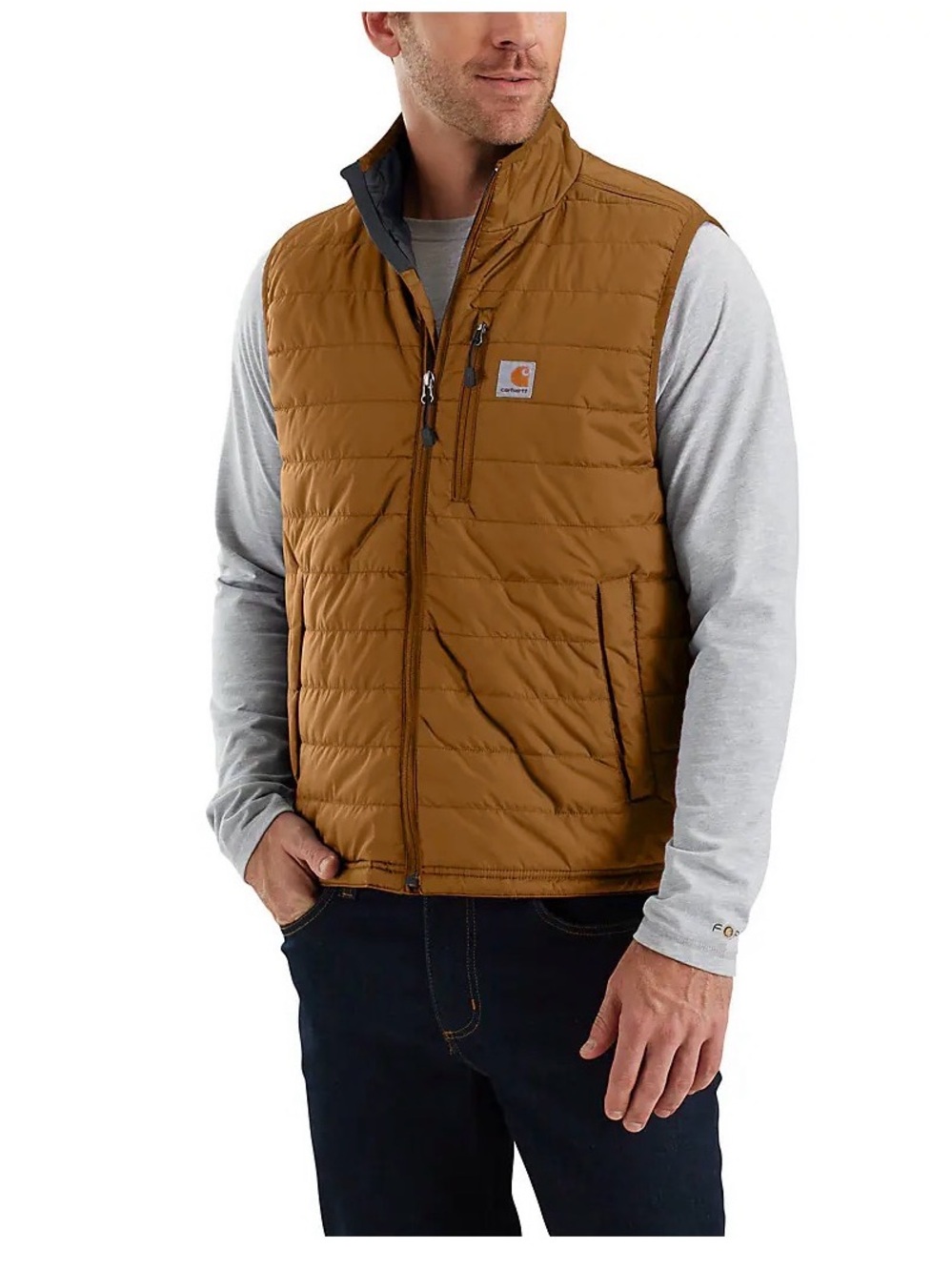 Carhartt Men's Relaxed Fit Full Zip Rain Defender Puffer Vest - Size S